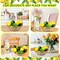 12PCS Artificial Lemon & Limes Set – Lifelike Faux Yellow & Green Fruits (3" x 2") with 10 Leaves and Woven Basket for Kitchen, Party, Table Décor, and Photography Props